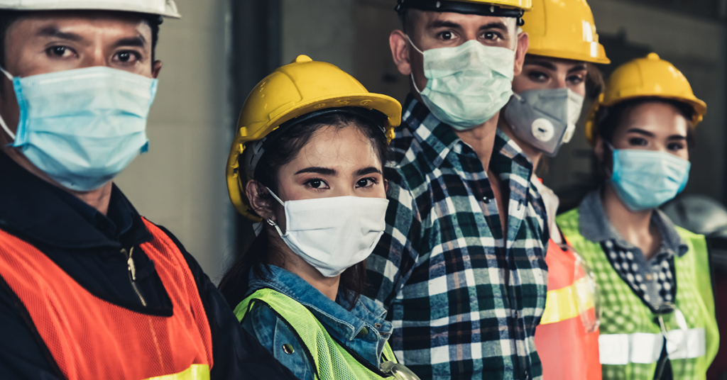 workers wearing masks